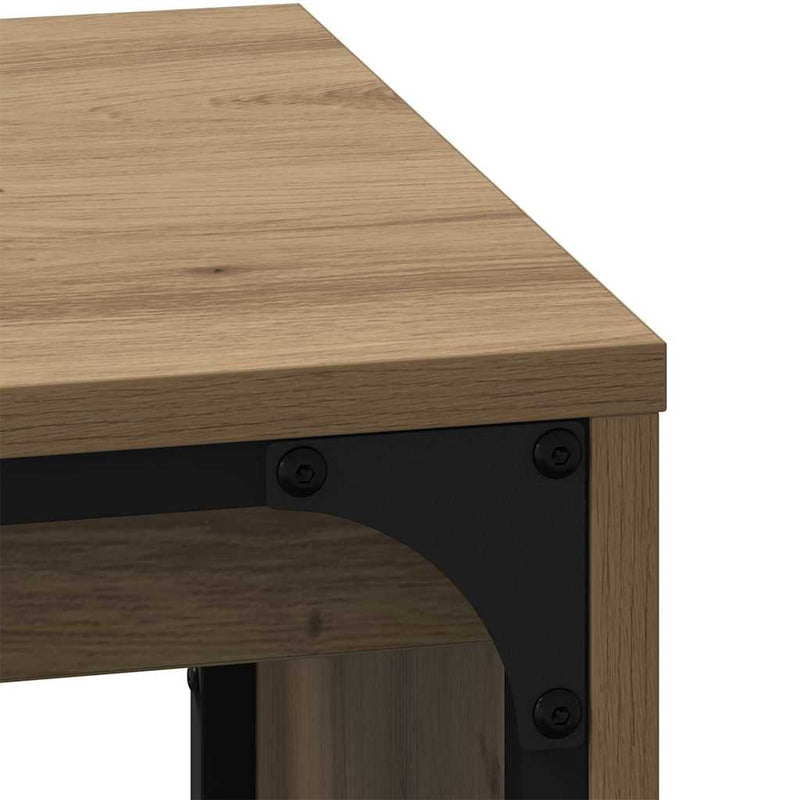 vidaXL Fészkelt Kávézó Asztal 3 pcs kézműves tölgy 60 x 35 x 56 cm
