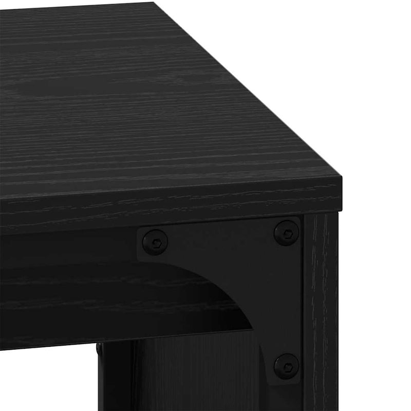 vidaXL Fészkelt Kávézó Asztal 3 pcs Musta tammi 60 x 35 x 56 cm