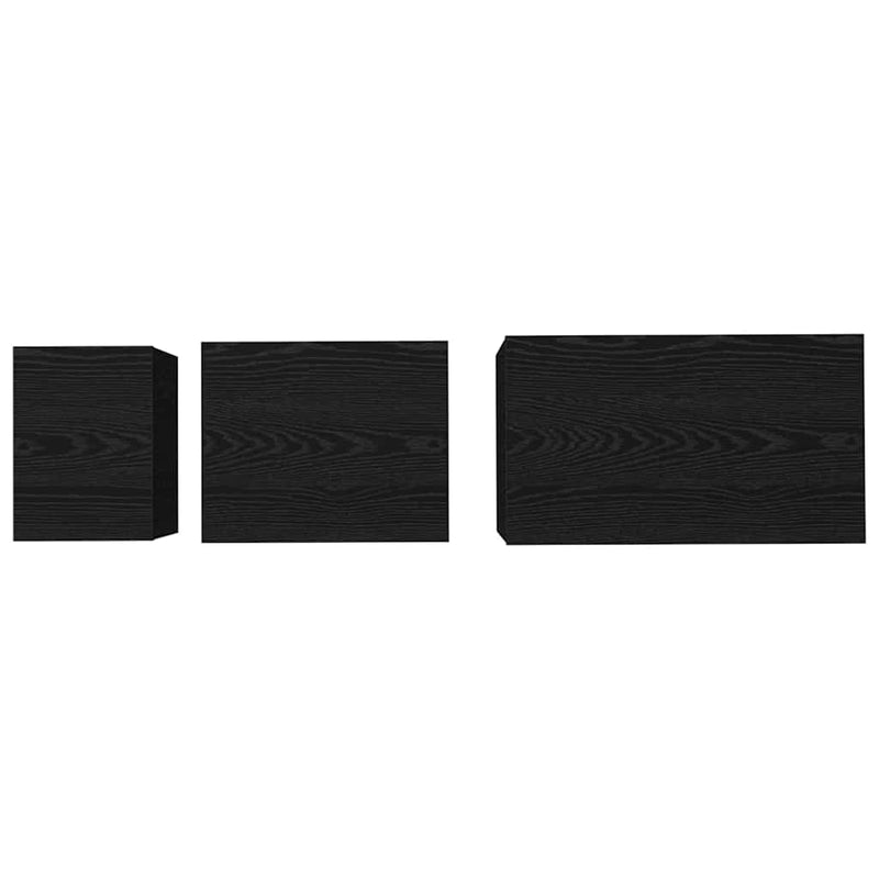 vidaXL Fészkelt Kávézó Asztal 3 pcs Musta tammi 60 x 35 x 56 cm