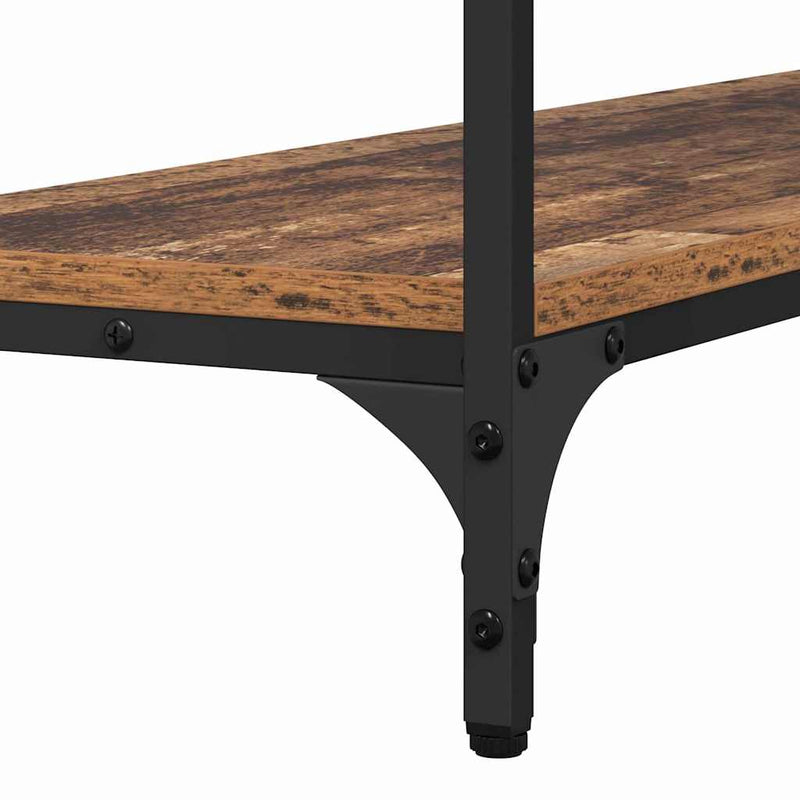 vidaXL Konzolasztal polcokkal Régi fa 100 x 30 x 75 cm Faanyag
