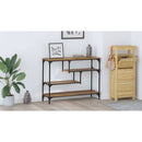 vidaXL Konzolasztal polcokkal Öreg fa 100 x 30 x 75 cm Faanyag