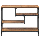 vidaXL Konzolasztal polcokkal Öreg fa 100 x 30 x 75 cm Faanyag