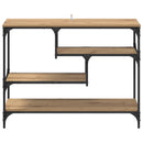 vidaXL Konzolasztal polcokkal Artisan tölgy 100 x 30 x 75 cm Faanyag