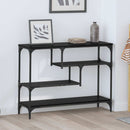 vidaXL Konzolasztal polcokkal Fekete tölgy 100 x 30 x 75 cm Faanyag