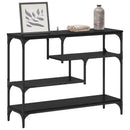 vidaXL Konzolasztal polcokkal Fekete tölgy 100 x 30 x 75 cm Faanyag
