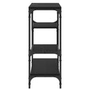 vidaXL Konzolasztal polcokkal Fekete tölgy 100 x 30 x 75 cm Faanyag