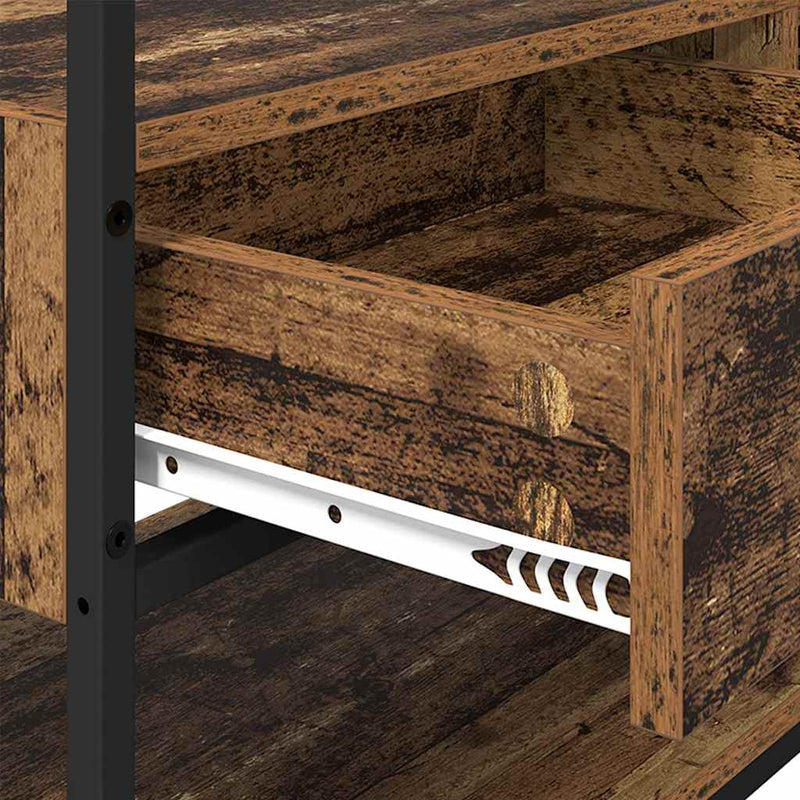 vidaXL Ruhásszekrény fiókkal Régi fa 89 x 39 x 184.5 cm Faanyag