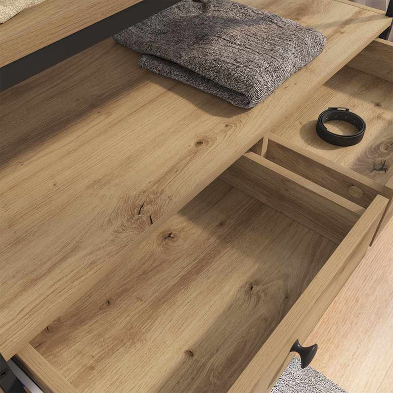 vidaXL Ruhásszekrény fiókkal kézműves tölgy 89 x 39 x 184.5 cm Faanyag