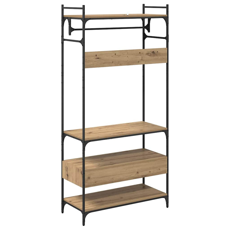 vidaXL Ruhásszekrény fiókkal kézműves tölgy 89 x 39 x 184.5 cm Faanyag