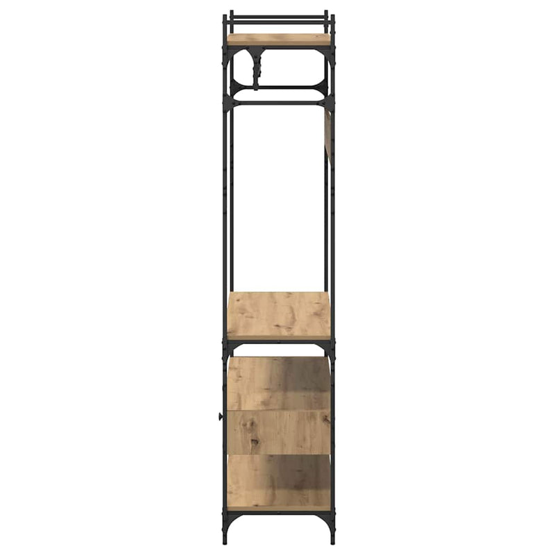 vidaXL Ruhásszekrény fiókkal kézműves tölgy 89 x 39 x 184.5 cm Faanyag