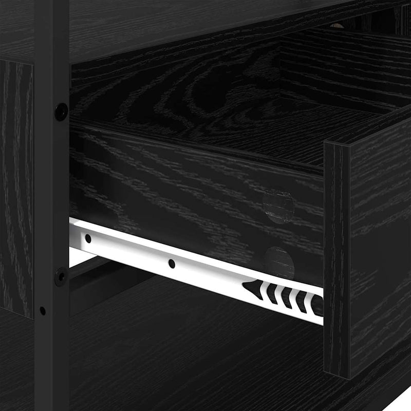 vidaXL Ruhásszekrény fiókkal Musta tammi 89 x 39 x 184.5 cm Faanyag