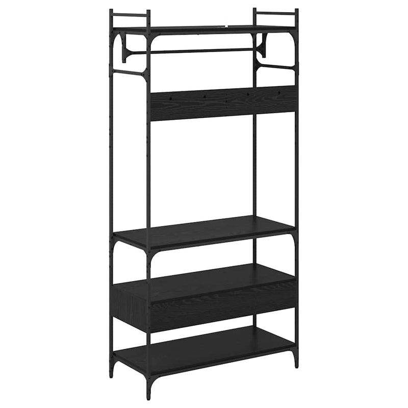 vidaXL Ruhásszekrény fiókkal Musta tammi 89 x 39 x 184.5 cm Faanyag