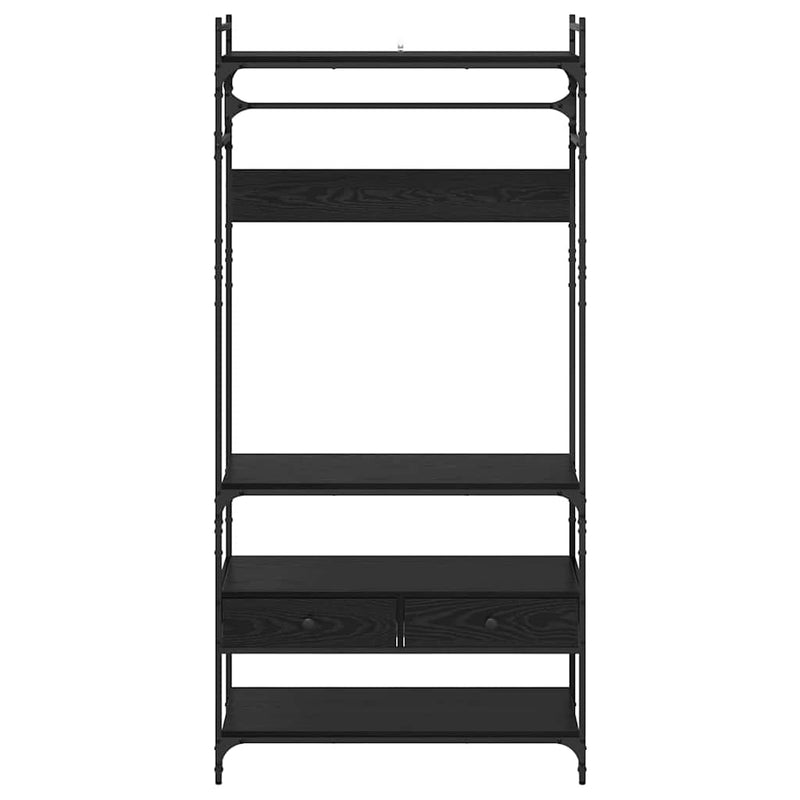 vidaXL Ruhásszekrény fiókkal Musta tammi 89 x 39 x 184.5 cm Faanyag