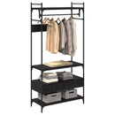 vidaXL Ruhásszekrény fiókkal Musta tammi 89 x 39 x 184.5 cm Faanyag