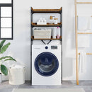 vidaXL Mosógép polc polcokkal Régi fa 67 x 25 x 163 cm Faanyag