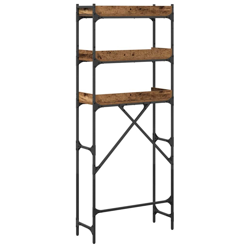 vidaXL Mosógép polc polcokkal Régi fa 67 x 25 x 163 cm Faanyag