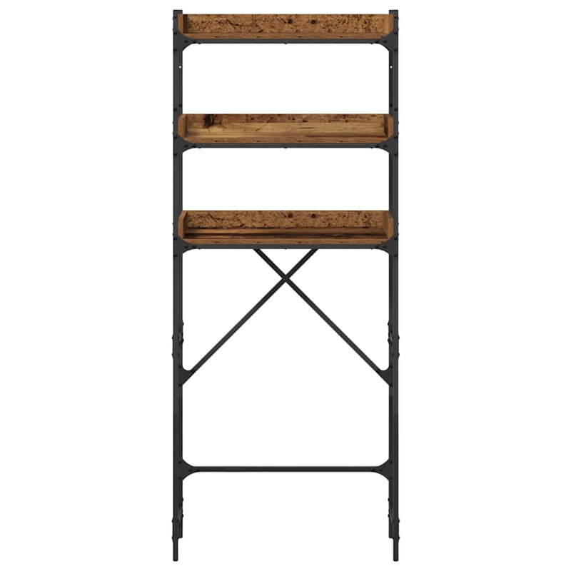 vidaXL Mosógép polc polcokkal Régi fa 67 x 25 x 163 cm Faanyag