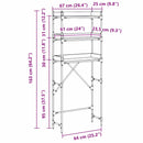 vidaXL Mosógép polc polcokkal Régi fa 67 x 25 x 163 cm Faanyag