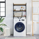 vidaXL Mosógép polc polcokkal tárolóval 67 x 25 x 163 cm Faanyag