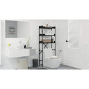 vidaXL Mosógép polc polcokkal Fekete 0ak 67 x 25 x 163 cm Faanyag