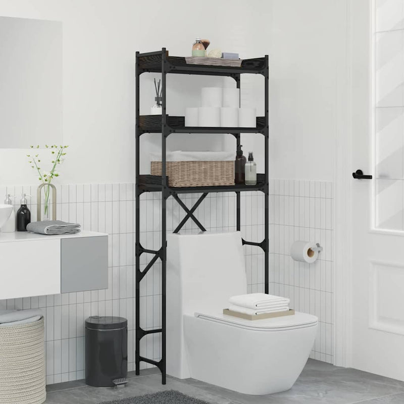 vidaXL Mosógép polc polcokkal tárolóval 67 x 25 x 163 cm Faanyag