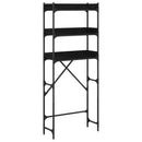 vidaXL Mosógép polc polcokkal Fekete 0ak 67 x 25 x 163 cm Faanyag