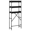 vidaXL Mosógép polc polcokkal Fekete 0ak 67 x 25 x 163 cm Faanyag