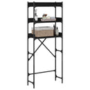 vidaXL Mosógép polc polcokkal Fekete 0ak 67 x 25 x 163 cm Faanyag