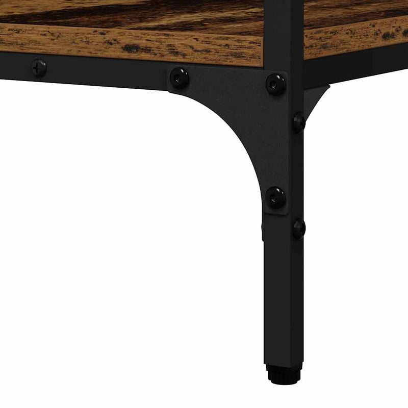 vidaXL Konzolasztal polcokkal Régi fa 100 x 32 x 75 cm Faanyag