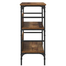 vidaXL Konzolasztal polcokkal Régi fa 100 x 32 x 75 cm Faanyag