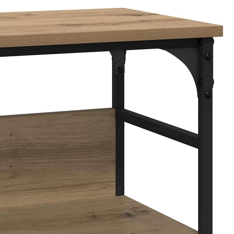 vidaXL Konzolasztal polcokkal kézműves tölgy 100 x 32 x 75 cm Faanyag