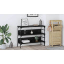 vidaXL Konzolasztal polcokkal Musta tammi 100 x 32 x 75 cm Faanyag
