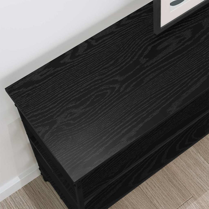 vidaXL Konzolasztal polcokkal Musta tammi 100 x 32 x 75 cm Faanyag