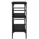 vidaXL Konzolasztal polcokkal Musta tammi 100 x 32 x 75 cm Faanyag