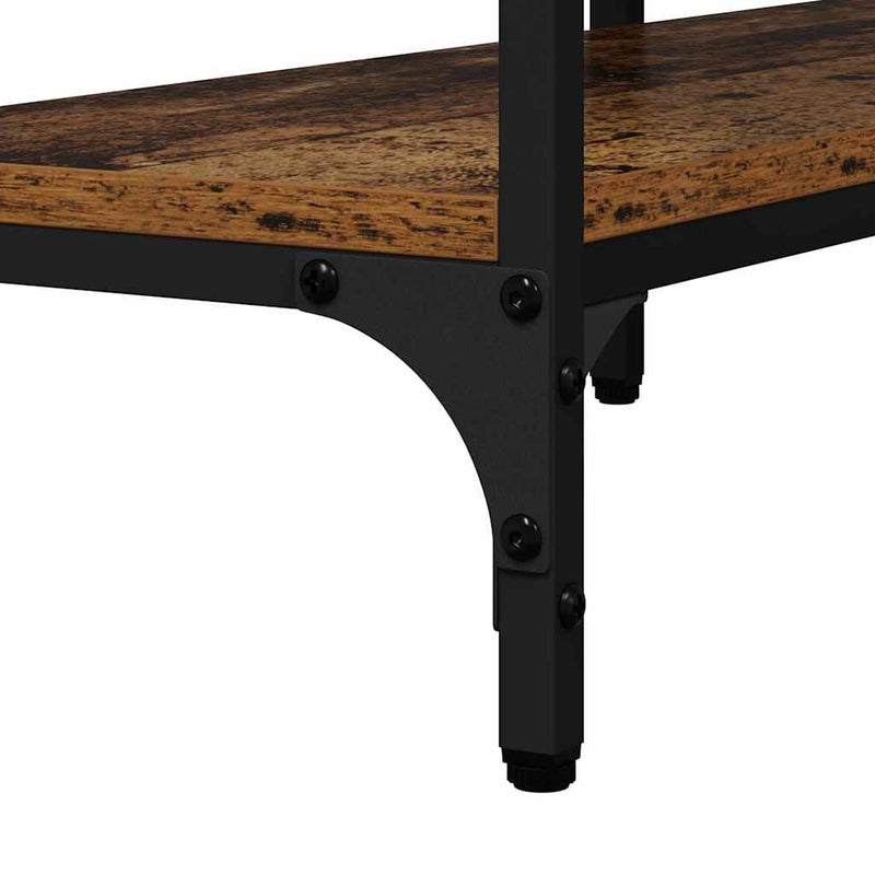 vidaXL Konzolasztal polcokkal Régi fa 160 x 29 x 80 cm Faanyag