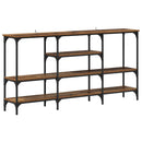 vidaXL Konzolasztal polcokkal Régi fa 160 x 29 x 80 cm Faanyag