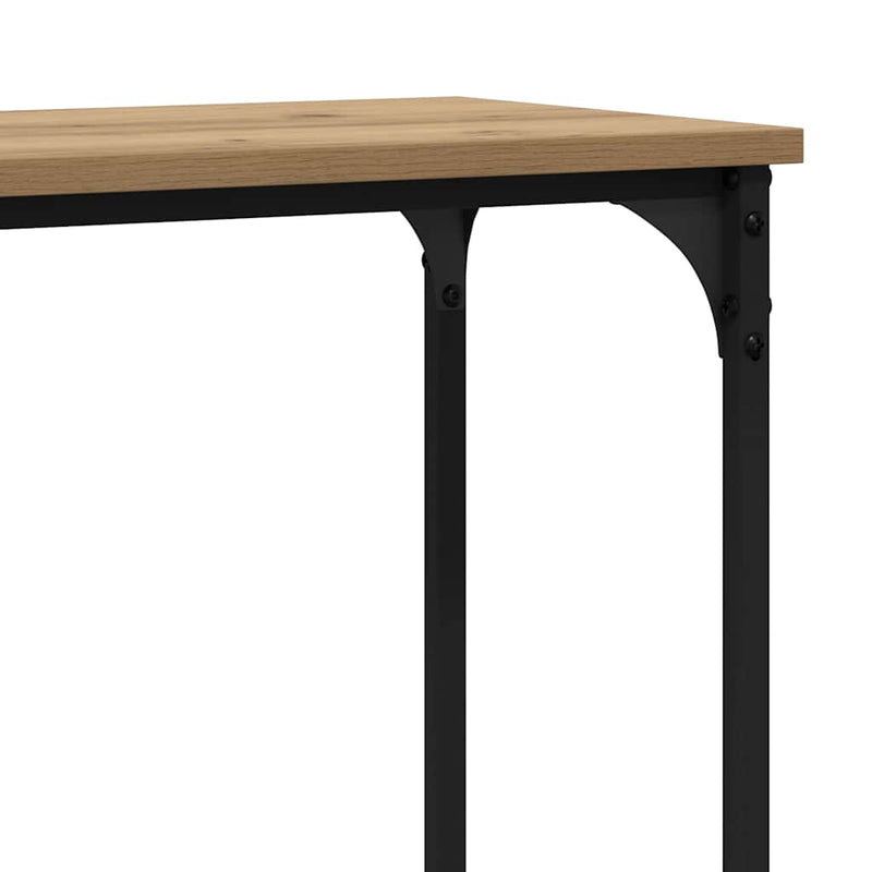 vidaXL Konzolasztal polcokkal kézműves tölgy 160 x 29 x 80 cm Faanyag