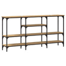 vidaXL Konzolasztal polcokkal kézműves tölgy 160 x 29 x 80 cm Faanyag