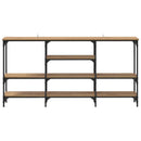 vidaXL Konzolasztal polcokkal kézműves tölgy 160 x 29 x 80 cm Faanyag