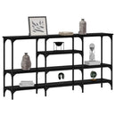 vidaXL Konzolasztal polcokkal Musta tammi 160 x 29 x 80 cm Faanyag