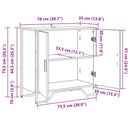 vidaXL Széf Fekete 78 x 35.5 x 74.5 cm Faanyag