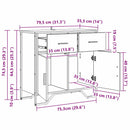 vidaXL Széf fiókkal Régi fa 79.5 x 35.5 x 74.5 cm Faanyag