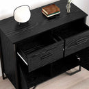 vidaXL Széf fiókkal Fekete tölgy 79,5 x 35,5 x 74,5 cm