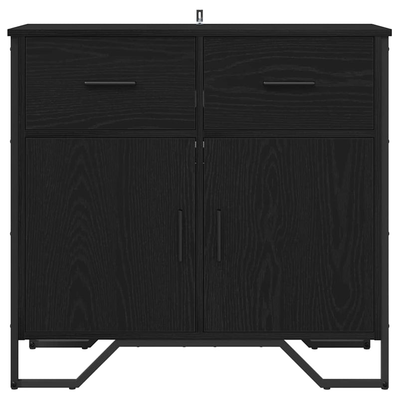 vidaXL Széf fiókkal Musta tammi 79.5 x 35.5 x 74.5 cm Faanyag