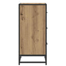 vidaXL Széf fiókkal kézműves tölgy 35.5 x 35 x 76 cm Faanyag