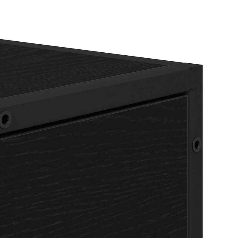 vidaXL Széf fiókkal Musta tammi 35.5 x 35 x 76 cm Faanyag