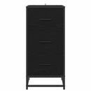 vidaXL Széf fiókkal Musta tammi 35.5 x 35 x 76 cm Faanyag