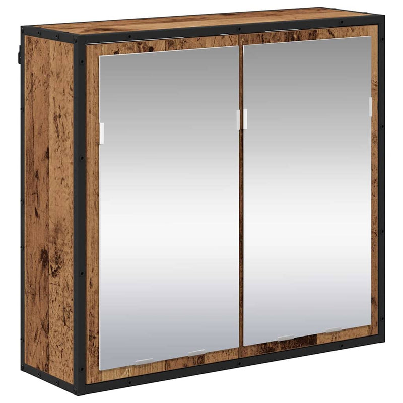 vidaXL Fürdőszobai tükörszekrény Régi fa 65 x 20 x 60 cm Faanyag