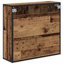 vidaXL Falpolc polcokkal Falra szerelhető Öreg fa 65 x 20 x 60 cm