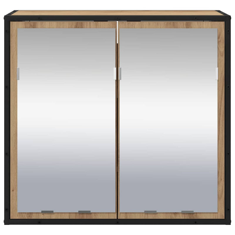 vidaXL Fürdőszobai tükörszekrény kézműves tölgy 65 x 20 x 60 cm